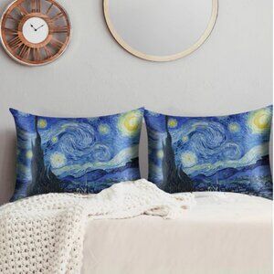 *NWT* Satin Pillowcases Van Gogh Starry Night - Set of 2